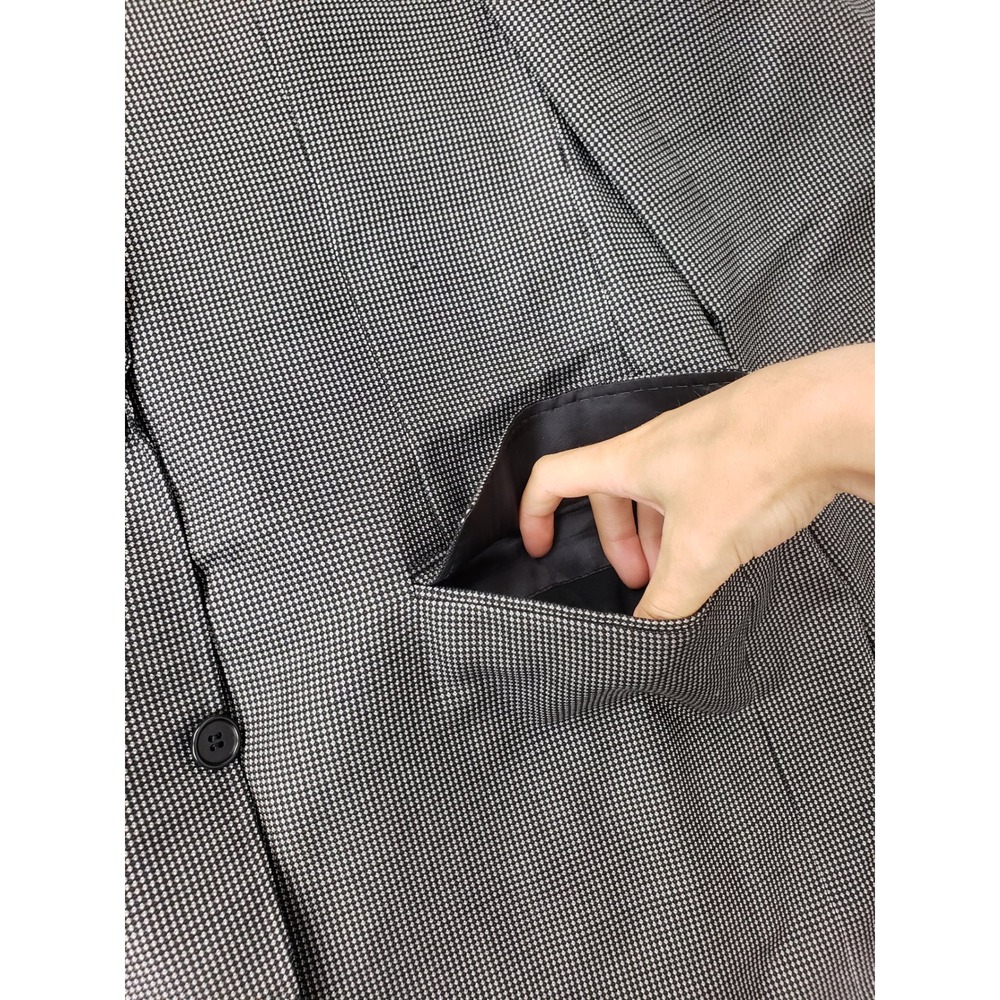 Canali Mens Micro Check Two Button Blazer Jacket Grey Black Checkered Pattern - Picture 13 of 16